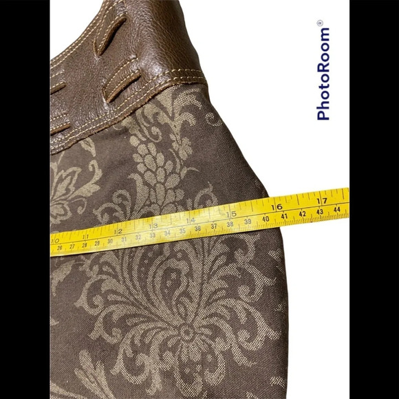 Rare Fossil Jaquard Floral Hobo Bag with Leather Detail - Picture 11 of 15